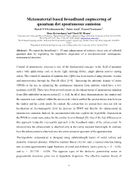Metamaterial Based Broadband Engineering of Quantum Dot