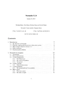 Normaliz 3.2.0 Contents