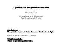 Optoelectronics and Optical Communication