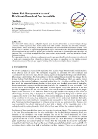 Seismic Risk Management in Areas of Paper Title Line 1 High Seismic