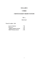 Syllabus Under Choice Based Credit System B. A