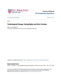 Technological Change, Voting Rights, and Strict Scrutiny