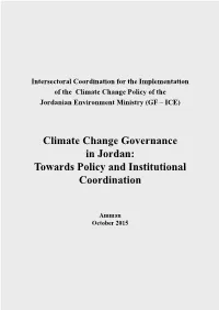Climate Change Governance in Jordan: Towards Policy and Institutional Coordination
