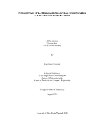 Fundamentals of Bacteria-Based Molecular Communication for Internet of Bio-Nanothings