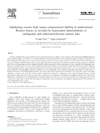 Subducting Oceanic High Causes Compressional Faulting In