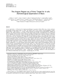 The Argyre Region As a Prime Target for in Situ Astrobiological Exploration of Mars