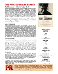 THE PAUL Goodman READER
