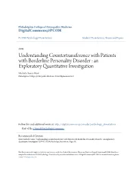 Understanding Countertransference with Patients with Borderline Personality Disorder