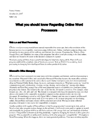 What You Should Know Regarding Online Word Processors