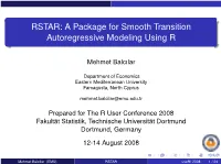 A Package for Smooth Transition Autoregressive Modeling Using R