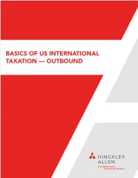 Basics of Us International Taxation — Outbound