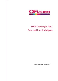 DAB Coverage Plan: Cornwall Local Multiplex