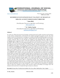 Determinants of Exchange Rate Volatility of the Kenyan Shilling
