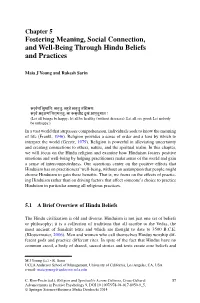 Fostering Meaning, Social Connection, and Well-Being Through Hindu Beliefs and Practices