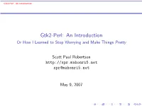 Gtk2-Perl: an Introduction