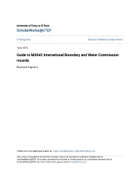 Guide to MS042 International Boundary and Water Commission Records
