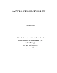Kant's Theoretical Conception Of