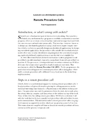 Remote Procedure Calls
