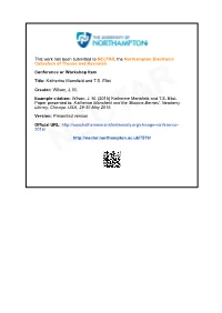 This Work Has Been Submitted to NECTAR, the Northampton Electronic Collection of Theses and Research