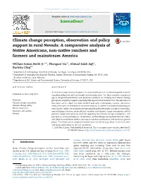 Climate Change Perception, Observation and Policy Support In