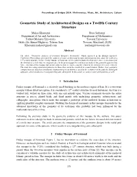 Geometric Study of Architectural Designs on a Twelfth Century