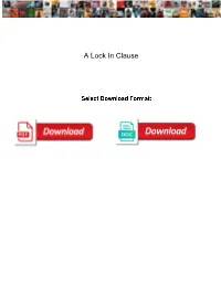 A Lock in Clause