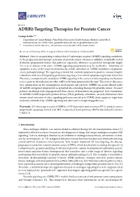 ADRB2-Targeting Therapies for Prostate Cancer
