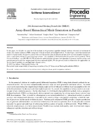 Array-Based Hierarchical Mesh Generation in Parallel