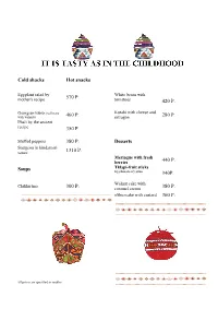 Cold Snacks and Salads