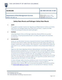 GUIDELINE Safety Data Sheets and Pathogen Safety Data Sheets