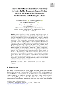 Shared Mobility and Last-Mile Connectivity to Metro Public Transport: Survey Design Aspects for Determining Willingness for Intermodal Ridesharing in Athens