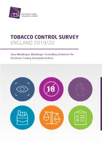 Tobacco Control Survey, England 2019-2020
