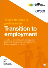 Toolkit for Post-16 Professionals
