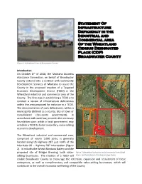Wheatland Statement of Infrastructure Deficiency