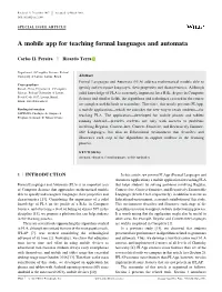 A Mobile App for Teaching Formal Languages and Automata