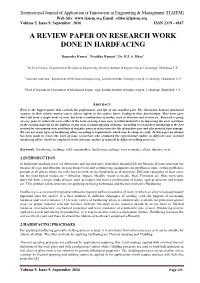 A Review Paper on Research Work Done in Hardfacing