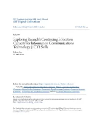 Exploring Rwanda's Continuing Education Capacity for Information Communications Technology (ICT) Skills Li Keen Lim SIT Study Abroad