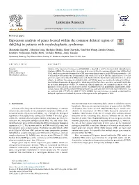 Expression Analysis of Genes Located Within the Common Deleted Region