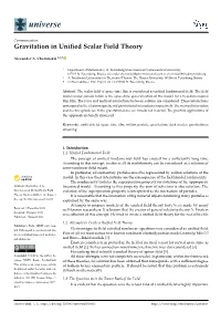 Gravitation in Unified Scalar Field Theory