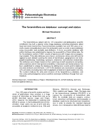 The Foraminifera.Eu Database: Concept and Status