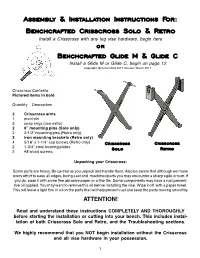 Assembly & Installation Instructions For: Benchcrafted Crisscross Solo