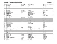 Pilot Index to Owens Field Airport Register Columbia, S.C