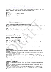Please Note That These Are Draft Minutes Subject to Confirmation At