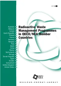 Radioactive Waste Management Programmes in OECD/NEA Member Countries – Overview
