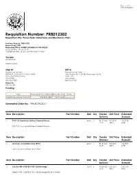 Requisition Number: PR8012302 Requisition Title: Power Tools Hand Tools and Electronics Parts