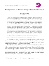 Rohingya Crisis: an Analysis Through a Theoretical Perspective