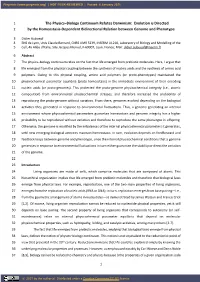 The Physics–Biology Continuum Refutes Darwinism: Evolution Is Directed by the Homeostasis-Dependent Bidirectional Relation B