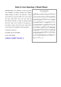 Date a Live Opening 1 Sheet Music