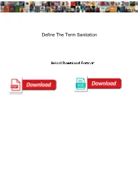 Define the Term Sanitation
