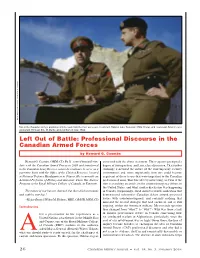 Left out of Battle: Professional Discourse in the Canadian Armed Forces